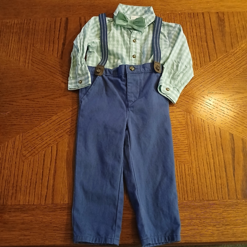 Carters New!! Kids Blue Suspender Pants